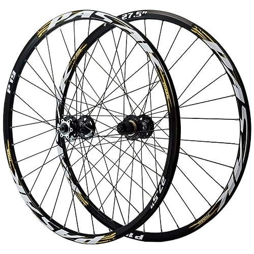 Mountain Bike Wheel : ZECHAO 26 / 27.5 / 29in Mountain Bike Wheel Set, Front 2 Rear 4 Bearings 32H Disc Brake Wheel Double Layer Rivet Rim For 1.25-2.5 Inch Tires Wheelset (Color : Black hub, Size : 29inch)