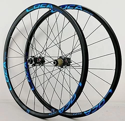 Mountain Bike Wheel : ZECHAO 26 / 27.5 / 29In Mountain Bike Wheelset, Barrel Shaft Aluminum Alloy MTB Rim Disc Brake 24 Holes 8 9 10 11 12 Speed Front and Rear Wheels Wheelset (Color : Blue, Size : 29INCH)