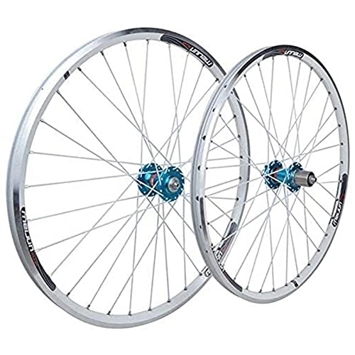 Mountain Bike Wheel : ZECHAO 26" Alloy Mountain Bike Wheel, 32H Double Wall Bicycle Rims Disc V- Brake Quick Release Front 2 Rear 4 Palin 8 9 10 Speed Wheelset
