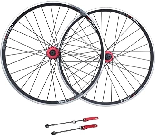Mountain Bike Wheel : ZECHAO 26 Inch Aluminum Alloy Mountain Bike Wheels, Double Wall Rim V-Brake Disc Brake Sealed Bearings Compatible 8 / 9 / 10 Speed Wheelset (Color : White, Size : 26inch)