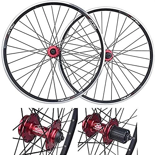 Mountain Bike Wheel : ZECHAO 26 Inch Mountain Bike Rims Bicycle Wheelset, Rear Wheel Front Wheel Bike Double-Walled Rim V / Disc Brake 32 Holes 7-10 Speed Wheelset