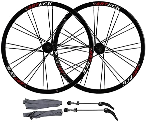 Mountain Bike Wheel : ZECHAO 26inch MTB Cycling Wheels Disc Brake Wheel Set Quick Release 24 Hole Bearing 7 8 9 10 Speed Mountain Bike Wheelset Wheelset (Color : Black hub, Size : 26inch)