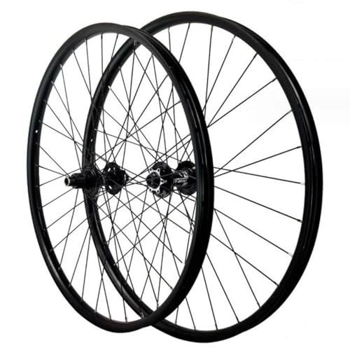 Mountain Bike Wheel : ZECHAO Aluminium Alloy Disc Brake Mountain Bike Wheels 26 27.5 29in, 32 Holes Thru-Axle 12 Speed Front and Rear Wheel 1.5-2.6 Inch Tire (Color : Black, Size : 27.5inch)