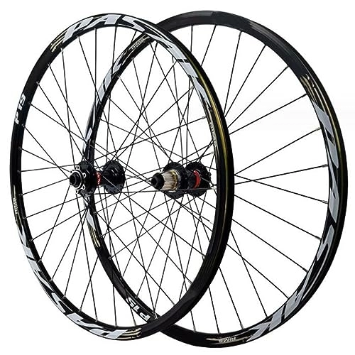 Mountain Bike Wheel : ZECHAO Aluminum Alloy Mountain Bike Wheels, 26 27.5 29in Thru-Axle Front 15 * 100mm Rear 12 * 142mm 32 Spokes Disc Brake 7-12 Speed Cassette Wheelset (Color : Black, Size : 27.5inch)