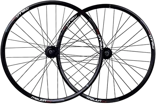 Mountain Bike Wheel : ZECHAO Cycling Bike Wheel 26" Mountain Bike Wheelset MTB Disc Brake Bicycle for 7 8 9 10 Speed Cassette Double Wall Rim 32 Spoke Wheelset (Color : Black)