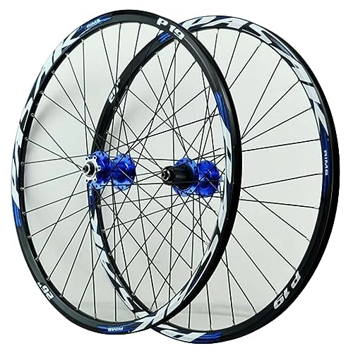 Mountain Bike Wheel : ZECHAO Disc Brake Mountain Bike Wheel Set, 26 / 27.5 / 29in Quick Release Front 2 Rear 4 Bearings Aluminium Alloy Rim for 1.25-2.5 Inches Tire Wheelset (Color : Blue, Size : 29inch)