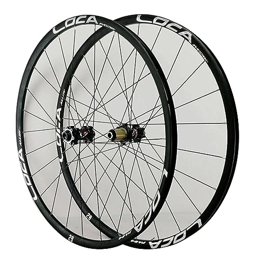 Mountain Bike Wheel : ZECHAO Mountain Bike Disc Brake Wheelset, 26" 27.5" 29" MTB Wheel Set Thru Axle Sealed Bearing Double Wall Alloy Rims for 1.25-2.5in Tires Wheelset (Color : Black hub, Size : 26inch)