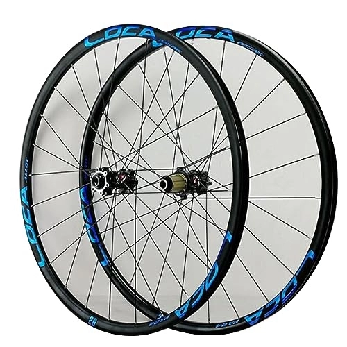 Mountain Bike Wheel : ZECHAO MTB Bike Wheelset, Thru Axle Hub Front Wheel 15 * 100mm Rear Wheel 12 * 142mm Mountain Bike Wheels for 26 / 27.5 / 29in*1.25-2.5in Tires Wheelset (Color : Blue, Size : 27.5inch)