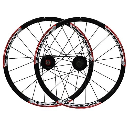 Mountain Bike Wheel : ZFF 20 Inch Mountain Bike Wheelset Folding Bicycle Wheel Small Wheel Front Rear Wheel Disc Brake Quick Release 7 8 9 Speed (Color : A)