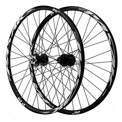 Mountain Bike Wheel : ZFF 26 / 27.5 / 29in MTB Bike Wheelset Disc Brake Mountain Bicycle Wheels Quick Release Aluminum Alloy Rim 7 / 8 / 9 / 10 / 11 / 12 Speed Cassette Freewheel 32 Holes (Color : Silver, Size : 27.5in)