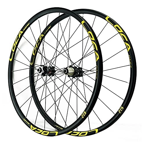 Mountain Bike Wheel : ZFF 26 / 27.5 / 29inch MTB Wheels Disc Brake Mountain Bike Wheelset Ultralight Rim Quick Release Six Claws 7 8 9 10 11 12 Speed Cassette Freewheel 24 Holes (Color : Gold, Size : 29in)