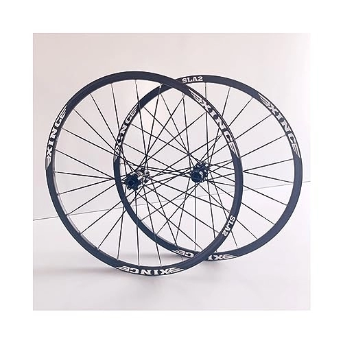 Mountain Bike Wheel : ZFF 26 / 27.5 / 29inch MTB Wheelset Disc Brake Thru Axle Mountain Bike Wheel Aluminum Alloy Double Wall Rim 7 / 8 / 9 / 10 / 11 Speed Cassette 24 Holes Flat Spokes (Color : Svart, Size : 29'')