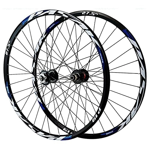 Mountain Bike Wheel : ZFF 26 / 27.5 / 29inch MTB Wheelset Mountain Bike Wheel Disc Brake Double Wall Rim Quick Release 7 8 9 10 11 Speed Cassette Freewheel 32 Holes (Color : Blue, Size : 29in)