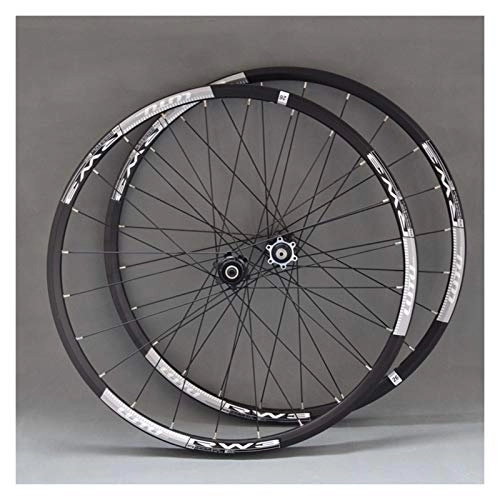 Mountain Bike Wheel : ZFF 26 / 27.5inch Mountain Bike Wheelset Disc Brake Front Wheel Thru Axle 15mm Front + Rear Wheel 8 9 10 Speed Cassette Light Cyclocross (Color : Black, Size : 27.5inch)