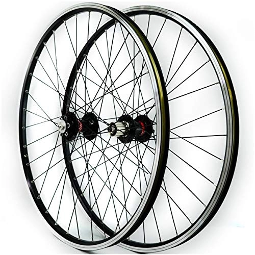 Mountain Bike Wheel : ZFF 26inch MTB Wheelset Mountain Bike Front Rear Wheel Sealed Bearing Disc / V Brake 7 8 9 10 11 Speed Cassette Quick Release (Color : Black hub)