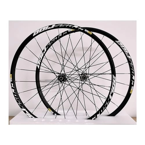 Mountain Bike Wheel : ZFF Mountain Bike Wheel 26 27.5 29inch Disc Brake Quick Release MTB Wheelset Front + Rear Wheels Aluminum Alloy Double Wall Rim 7 / 8 / 9 / 10 / 11 / 12 Speed Cassette 24holes (Color : Svart, Size : 29'')