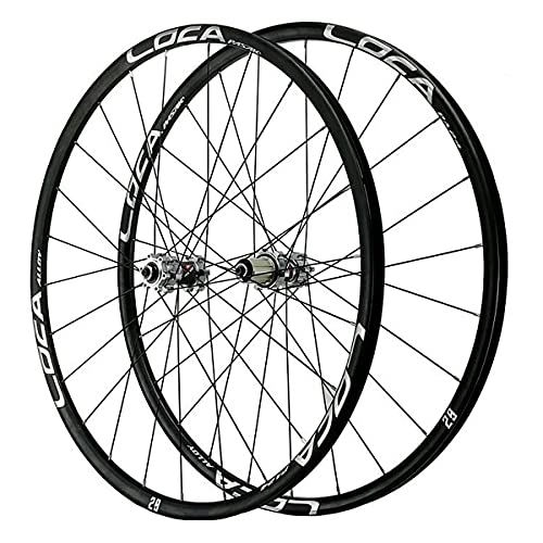 Mountain Bike Wheel : ZFF Mountain Bike Wheelset 26" / 27.5" / 29", MTB Wheelset Disc Brake Bike Wheels For 7-12 Speed Cassette Freewheel, 24H Bicycle Wheels Quick Release (Color : Silver, Size : 27.5in)