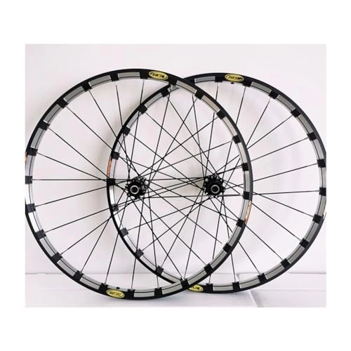 Mountain Bike Wheel : ZFF Mountain Bike Wheelset 26 / 27.5 / 29inch Disc Brake Quick Release MTB Wheel Aluminum Alloy Double Wall Rim 7 / 8 / 9 / 10 / 11 Speed Cassette 24holes Front And Rear Wheels (Color : Svart, Size : 26'')