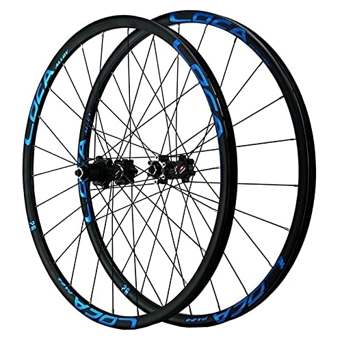 Mountain Bike Wheel : ZFF MTB 26 / 27.5 / 29 Inch Mountain Bike Wheelset Quick Release Disc Brake Road Bike Ultralight Rim Small Spline 12 Speed Six Holes 24H (Color : Blue, Size : 29in)