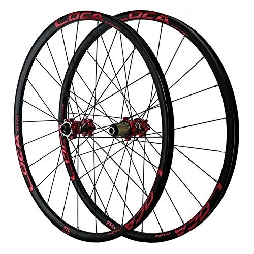 Mountain Bike Wheel : ZFF MTB Front + Rear Wheel 26 / 27.5 / 29 Inch Mountain Bike Wheelset Thru axle 8-12 Speed 24 Holes Ultralight Aluminum Alloy (Color : A, Size : 27.5in)