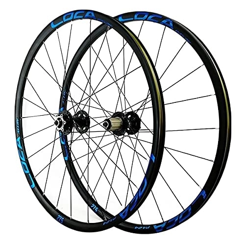 Mountain Bike Wheel : ZFF MTB Wheelset 26" 27.5" 29" Quick Release Disc Brake Mountain Bike Wheels, High Strength Aluminum Alloy Rim Bike Wheel, Suitable 7-12Speed Cassette Freewheel (Color : Blue, Size : 26in)
