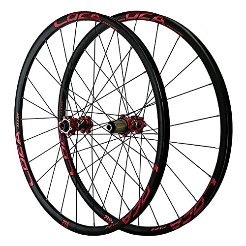Mountain Bike Wheel : ZFF MTB Wheelset 26 27.5 29inch Mountain Bike Wheel Ultralight Rim Thruaxle Six Nail Disc Brake 7 8 9 10 11 12 Speed Cassette Freewheel 24 Hole (Color : Red, Size : 27.5in)