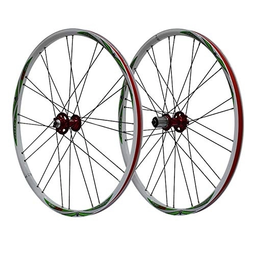 Mountain Bike Wheel : ZFF Wheelset 26 Inch Mountain Bike Wheel Mtb Front Rear Wheel Aluminum Alloy Double Wall Rim Quick Release Disc Brake 7 8 9 Speed (Color : E)
