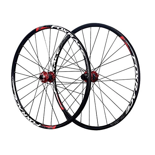 Mountain Bike Wheel : ZHENHZ 26 / 27.5 in Bicycle Wheelset, (Front + Rear) Mountain Bike Wheelset Ultralight Aluminum Alloy MTB Rim Quick Release Disc Brake 32H 7-11 Speed Six Bolts, Red, 27.5