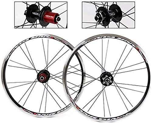 Mountain Bike Wheel : ZKORN Bicycle Accessories 20 Inch Bicycle Wheel Set Silver Rear Mountain Bike Wheel Disc Brake Suitable For Large Line Self-folding Vehicles