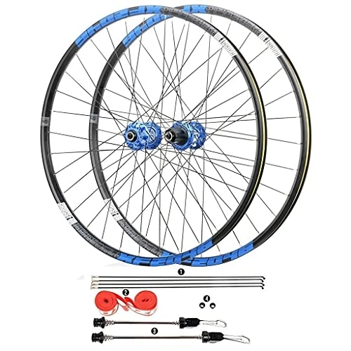 Mountain Bike Wheel : zmigrapddn 26 / 27.5 / 29 Inch MTB Bike Discbrake Wheelset, Double Walled Aluminum Alloy Quick Release Sealed Bearings 11 Speed 32H (Color : Blue, Size : 29 inch)