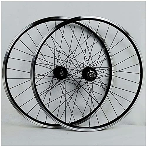 Mountain Bike Wheel : zmigrapddn 26 Inch MTB Bike Wheelset, Double Wall Aluminum Alloy Disc / Vbrake Cycling Rim Quick Release 32 Hole 7 / 8 / 9 / 10 Speed Disc Wheels (Color : Black, Size : 26inch)