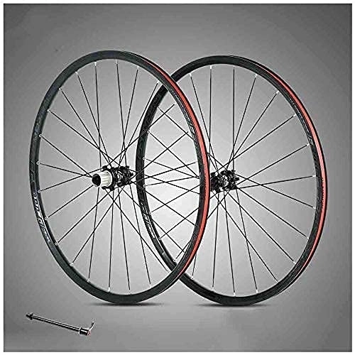 Mountain Bike Wheel : zmigrapddn 29 inch Bicycle wheelset Double Wall Aluminum Alloy Mountain Bike Wheels Rim discbrake Quick Release 24 Holes 8, 9, 10, 11 Speed (Color : 27.5in)