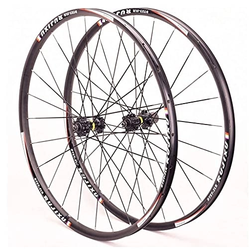 Mountain Bike Wheel : zmigrapddn 29 Inch MTB Cycling Wheels, Double Wall Aluminum Alloy 27.5 Inch Bicycle Wheels Quick Release 24 Hole 8 / 9 / 10 / 11 Speed Rim (Color : Black, Size : 29 inch)