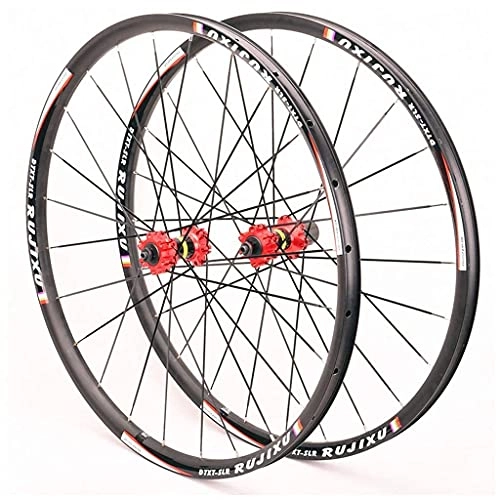 Mountain Bike Wheel : zmigrapddn 29 Inch MTB Cycling Wheels, Double Wall Aluminum Alloy 27.5 Inch Bicycle Wheels Quick Release 24 Hole 8 / 9 / 10 / 11 Speed Rim (Color : Red, Size : 27.5 inch)