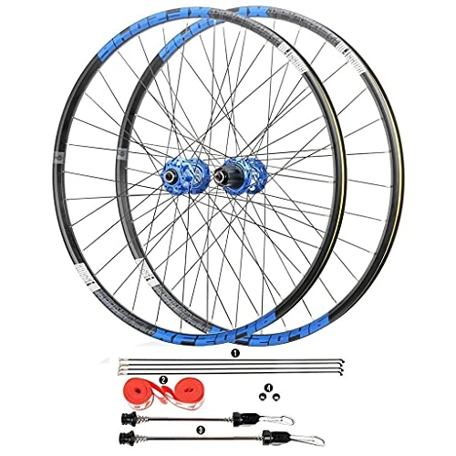 Mountain Bike Wheel : zmigrapddn Bike Wheelset 26 Inch 29er, Double Wall Aluminum Alloy Discbrake Quick Release Hybrid / Mountain Sealed Bearings 8 / 9 / 10 / 11Speed (Color : A, Size : 26 inch)