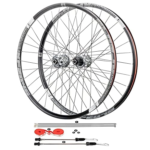 Mountain Bike Wheel : zmigrapddn Mountain Bike Bicycle Wheelset 26 / 27.5 Inch, Double Walled Aluminum Alloy Discbrake Quick Release 4 Palin 8 / 9 / 10 / 11 Speed 32H (Color : A, Size : 26 inch)
