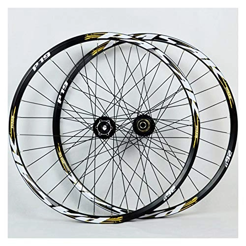 Mountain Bike Wheel : ZNND 26 27.5 / 29 Inch Mountain Bike Wheelset Double Layer Rim Disc / Bicycle Wheel Disc Brake 7-11 Speed Palin Bearing Hub Quick Release 32H (Color : D, Size : 27.5in)