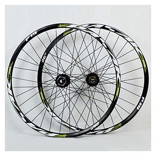 Mountain Bike Wheel : ZNND 26 27.5 29 Inch Mountain Bike Wheelset Thru Axle MTB Double Wall Alloy Rim Cassette Hub Sealed Bearing Disc Brake 7-11 Speed 32H (Color : F, Size : 29in)