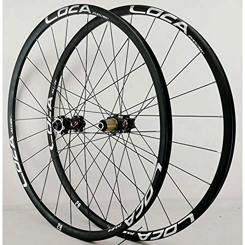 Mountain Bike Wheel : ZNND 26 27.5 29IN 700C Cycling Wheels Set Mountain Road Bike Wheelset Ultralight Alloy Thru Axle Front Rear Rim Disc Brake 8 9 10 11 12Speed (Color : Black hub, Size : 27.5Inch)