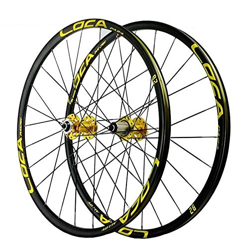 Mountain Bike Wheel : ZNND 26" / 27.5" Inch Mountain Bike Wheelset Double Wall Ultra-Light Aluminum Alloy Disc Brake For 7 / 8 / 9 / 10 / 11 / 12 Speed Freewheel (Color : A, Size : 26in)