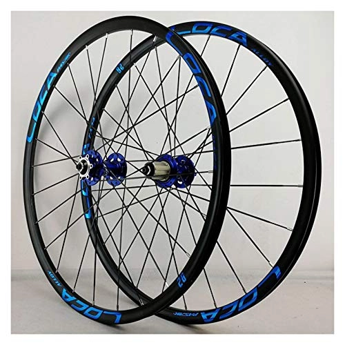 Mountain Bike Wheel : ZNND 26" / 27.5" Inch Mountain Bike Wheelset Double Wall Ultra-Light Aluminum Alloy Disc Brake For 7 / 8 / 9 / 10 / 11 / 12 Speed Freewheel (Color : F, Size : 26in)