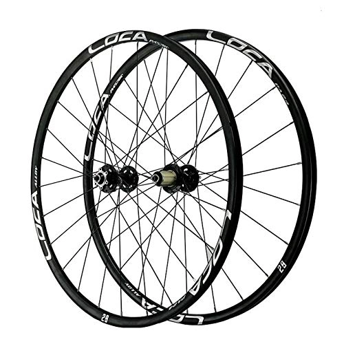 Mountain Bike Wheel : ZNND 26 27.5 Inch Mountain Bike Wheelset MTB Bicycle Wheels Quick Release Ultra Light Alloy Rim Flat Spoke 8-12 Speed Cassette Hub Disc Brake (Color : Black Hub silver label, Size : 27.5inch)