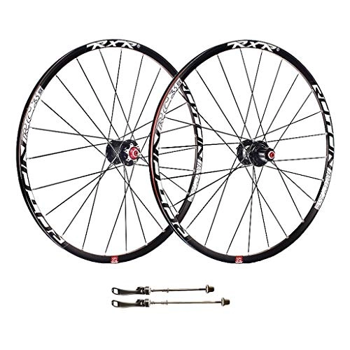 Mountain Bike Wheel : ZNND 26 / 27.5inch Mountain Bike Wheelset, Double Wall MTB Rim Brake 24H Disc / V-Brake Quick Release In Black Disc 7 8 9 10 Speed (Color : B, Size : 26inch)