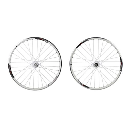 Mountain Bike Wheel : ZNND 26 Inch Bike Wheelset, Double Wall MTB Rim Quick Release V-Brake Hybrid Mountain Bike Hole Disc 7 8 9 10 Speed 32 Holes (Color : White, Size : 26inch)
