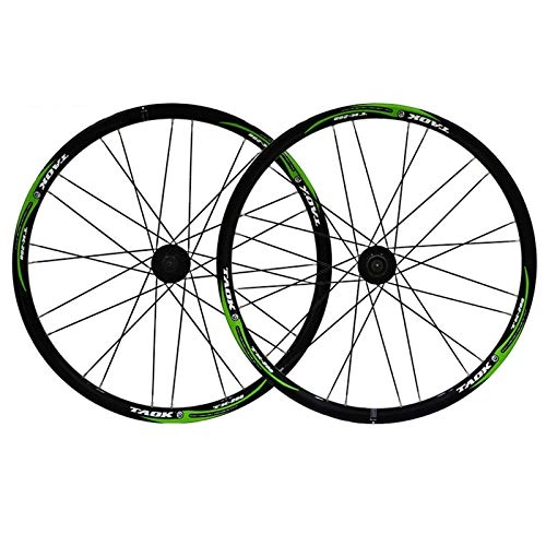Mountain Bike Wheel : ZNND 26 Inch Mountain Bike Bicycle Wheels Double Layer Alloy Rim Tires 1.5-2.1" 7 8 9 Speed Disc Brake Quick Release 24H (Color : F)