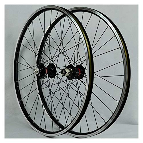 Mountain Bike Wheel : ZNND 26 Inch Mountain Bike Bicycle Wheels Double Wall Aluminum Alloy Disc / V-Brake Cycling QR Rim Front 2 Rear 4 Palin 7 8 9 10 11 Speed (Color : B)