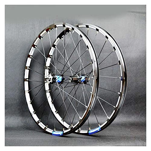 Mountain Bike Wheel : ZNND 26 Inch Mountain Bike Wheelset Disc Brake 7-12 Speed 4 Palin Bearing Hub Quick Release With Straight Pull Hub 24 Holes (Color : F)