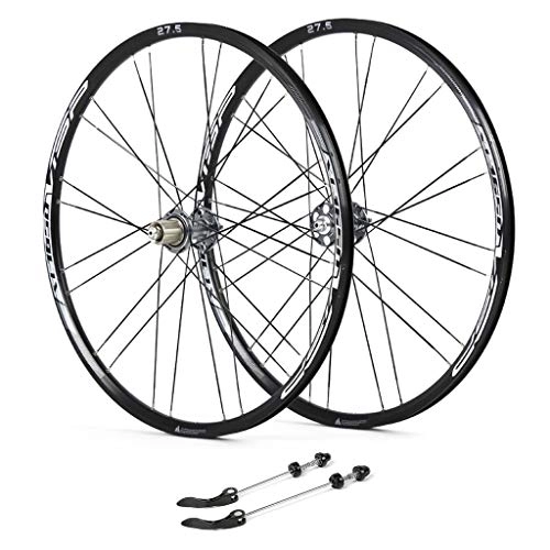Mountain Bike Wheel : ZNND 26 Mountain Bike, Bike Wheelset Sealed Bearings Hub Cycling Wheels Quick Release V-Brake 9 / 10 / 11 Speed 100mm Black (Color : C, Size : 27.5inch)