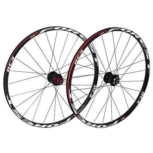 Mountain Bike Wheel : ZNND 26" Mountain Bike Rear Wheel Front And Rear QR Cass Disc Hybrid Boxed Wheelset Bearing Hub Wheel Set (Color : Black)