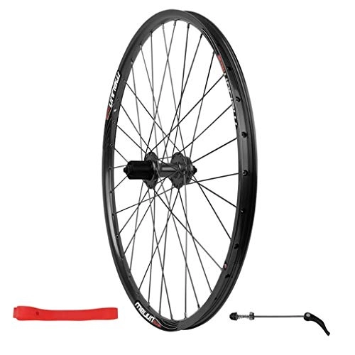 Mountain Bike Wheel : ZNND 26in MTB Bike Rear Wheel, Double Wall Mountain Rim Quick Release V-Brake Hybrid / Mountain Bike Disc 7 8 9 10 Speed (color : Black)